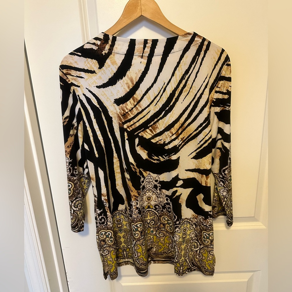 Jm Collection From Macy’s Tunic. Zebra Print W Be… - image 2